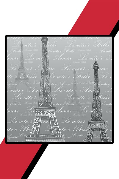 Paris Eyfel Kulesi Desenli Tül Perde (Tek Kanat)