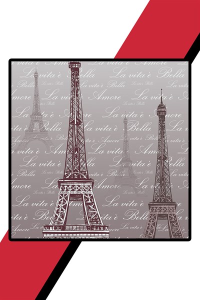 Paris Eyfel Kulesi Desenli Tül Perde (Tek Kanat)
